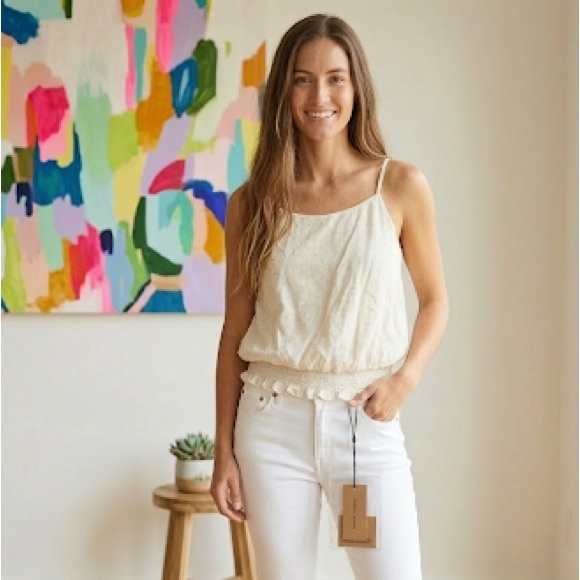 [Just In] Dance & Marvel Cream Blouse and White Pants NWT Size Large - Picture 7 of 8